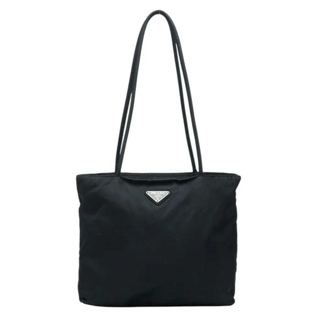 Prada Triangle Logo Plate Tote